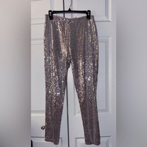 New Cable & Gauge Sequin Silver Leggings Medium Women’s